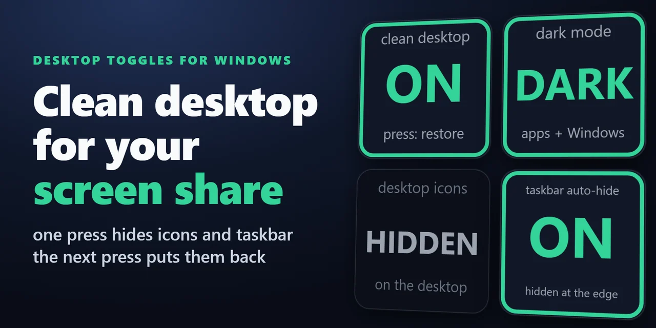 Desktop Toggles for Windows:よく変える Windows の設定を、設定ごとに Stream Deck のキーで切り替え