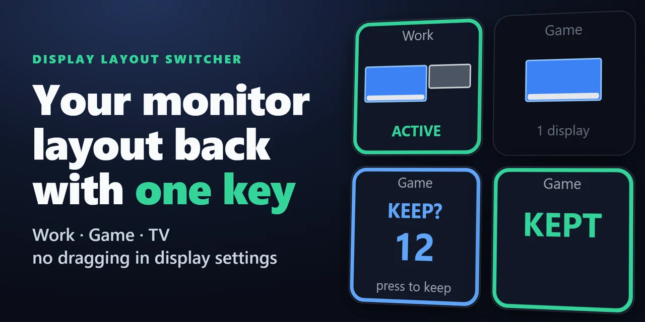 Display Layout Switcher:マルチモニターの配置を Stream Deck のキーで切り替え
