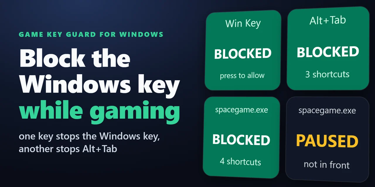 Game Key Guard for Windows：Windows キーと Alt+Tab を Stream Deck のキーでオフに