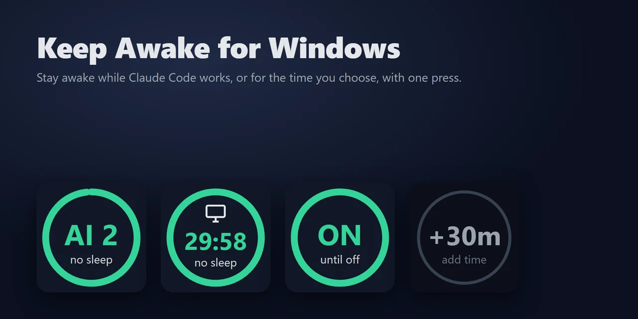 Keep Awake for Windows：Stream Deck のキーでスリープを防ぎ、作業が終われば元どおりに