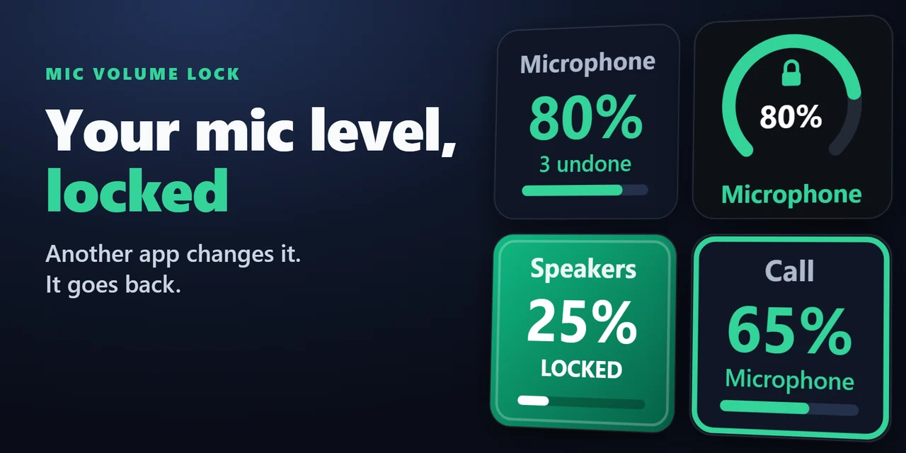 Mic Volume Lock for Windows：マイクとスピーカーの音量を Stream Deck のキーで固定