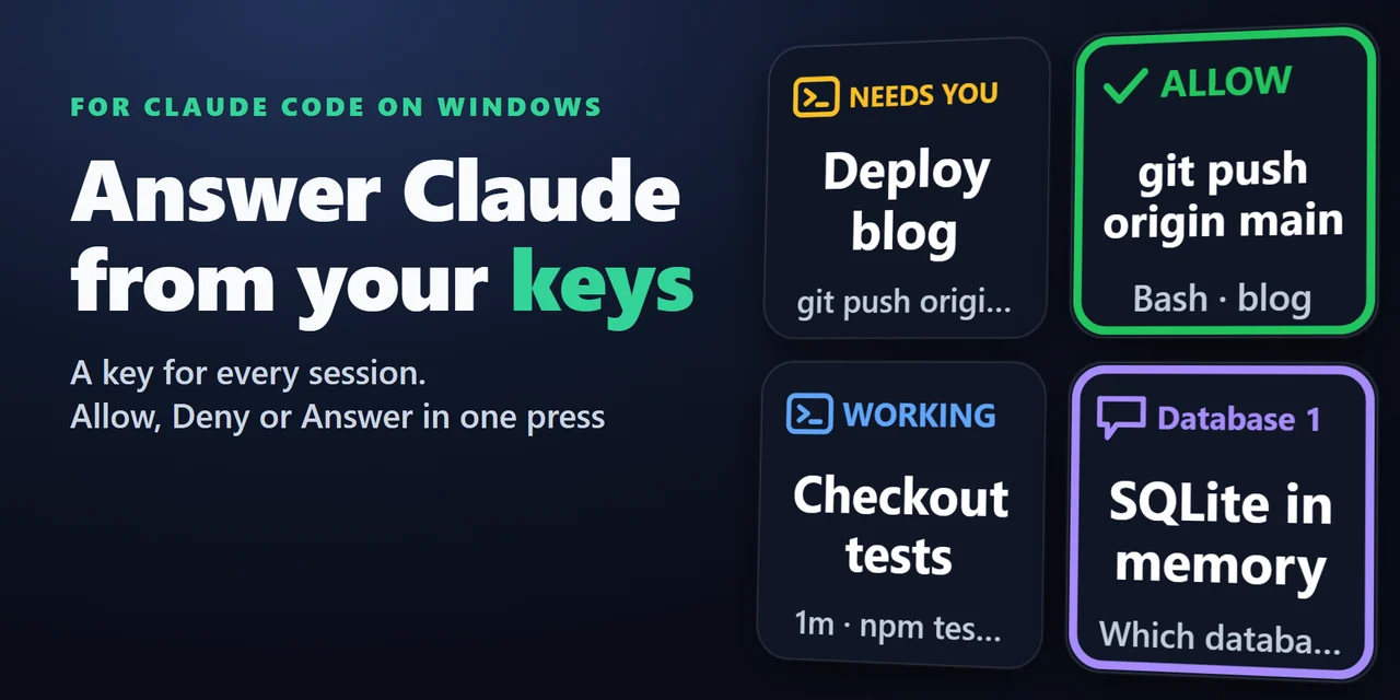 Session Keys for Claude Code: Approve Claude Code prompts and watch every session from your Stream Deck