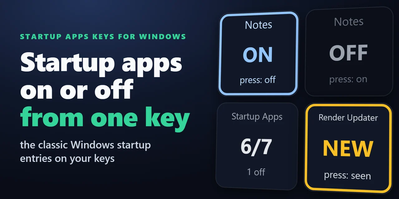 Startup Apps Keys for Windows：Windows のスタートアップ アプリを Stream Deck で確認・切り替え