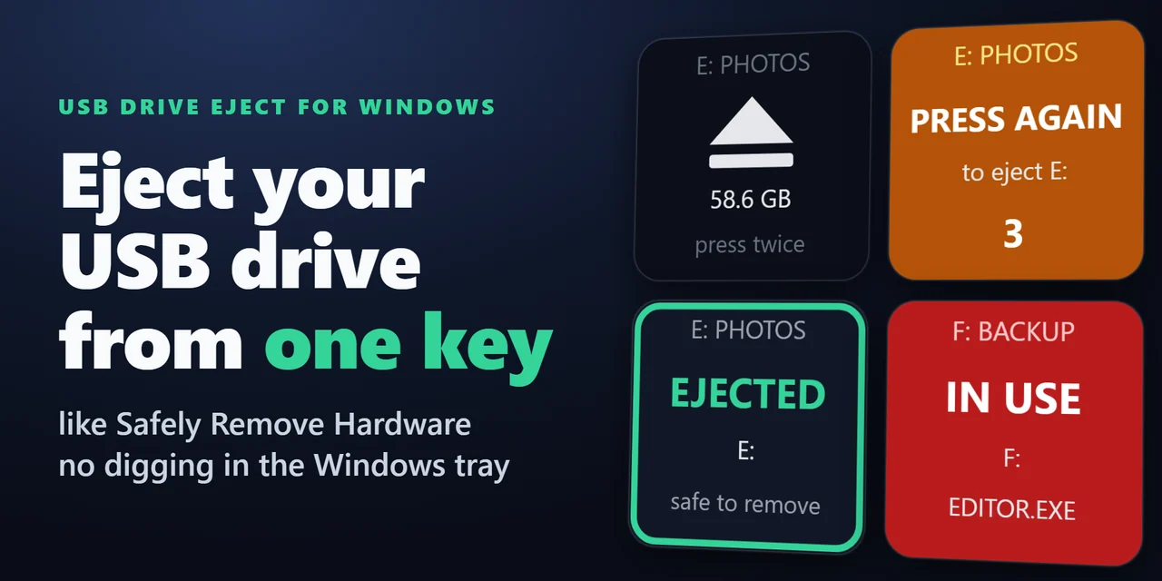 USB Drive Eject for Windows：USB ドライブを Stream Deck のキーで安全に取り外す